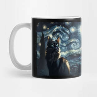 Chausie Starry Night Inspired - Artistic Cat Mug